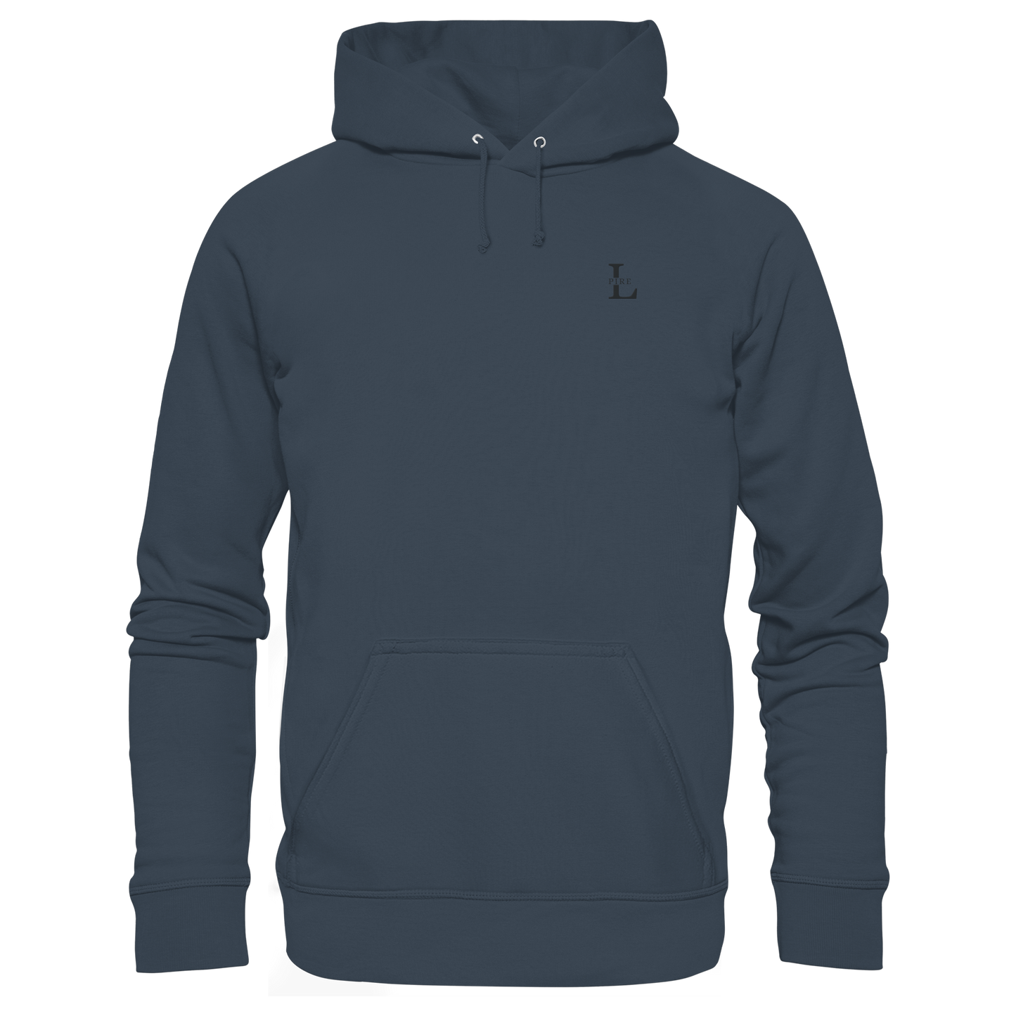 LPire minimalist signature hoodie with tone-on-tone chest embroidery.