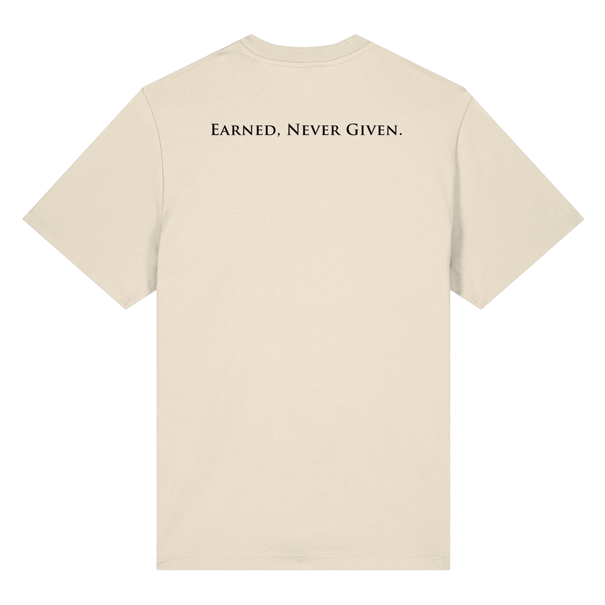 LPire statement tee – Earned Never Given back print.
