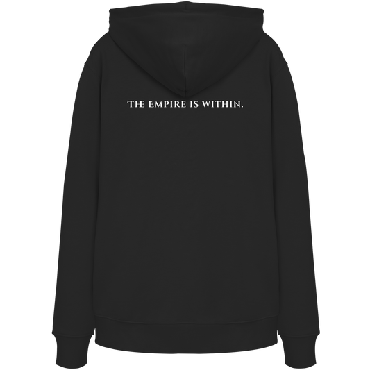 L-PIRE hoodie with 'Empire Is Within' back print.
