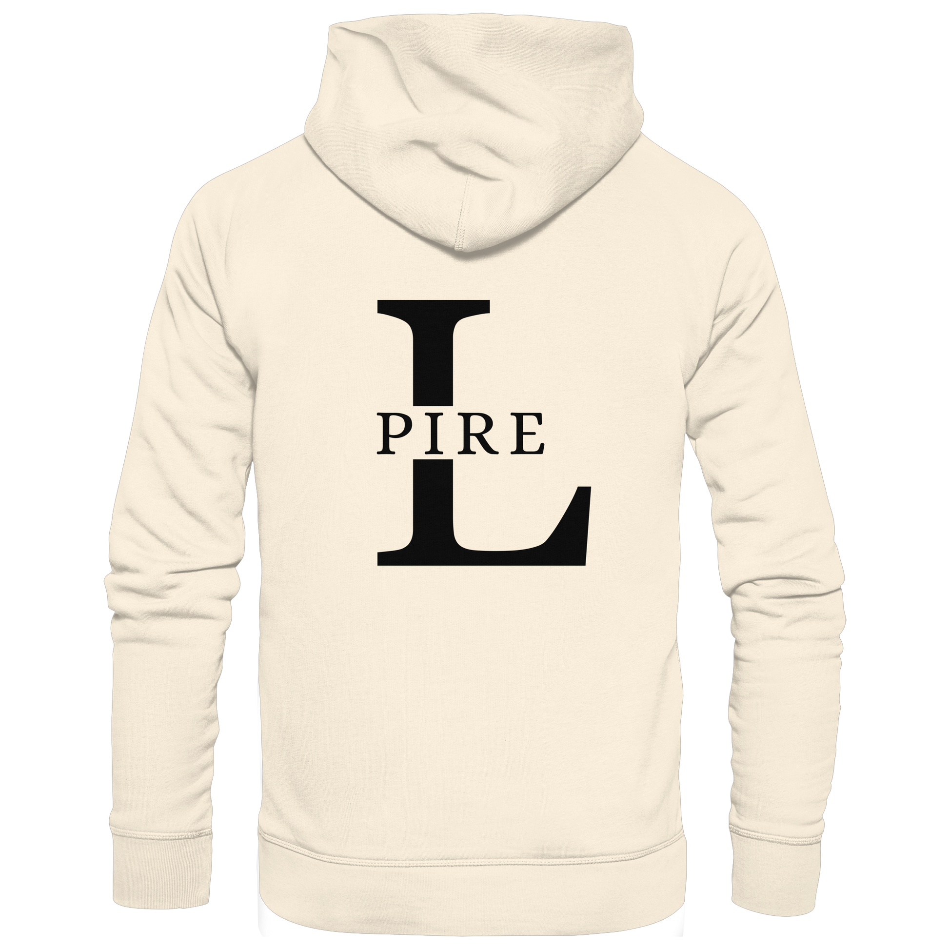 LPire big back logo print hoodie in organic cotton.
