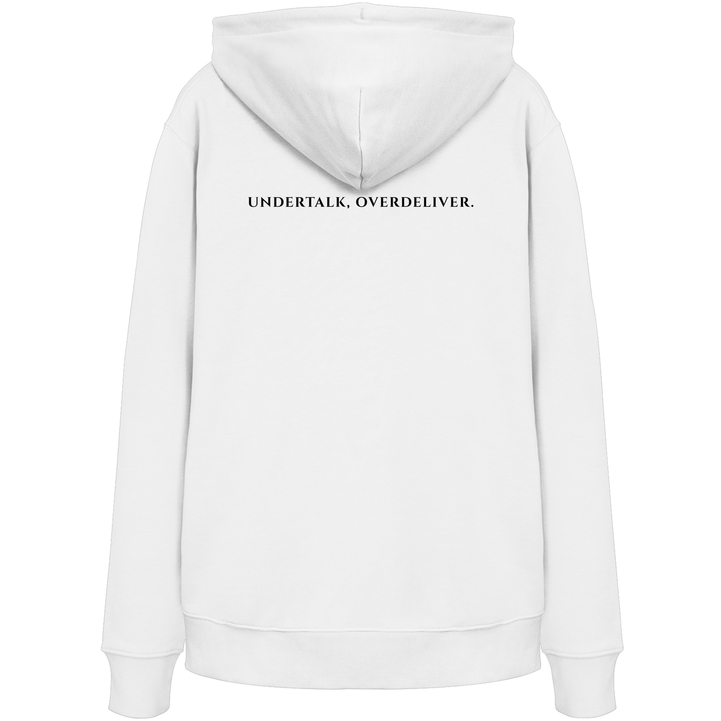 L-PIRE statement hoodie – Undertalk Overdeliver back print.
