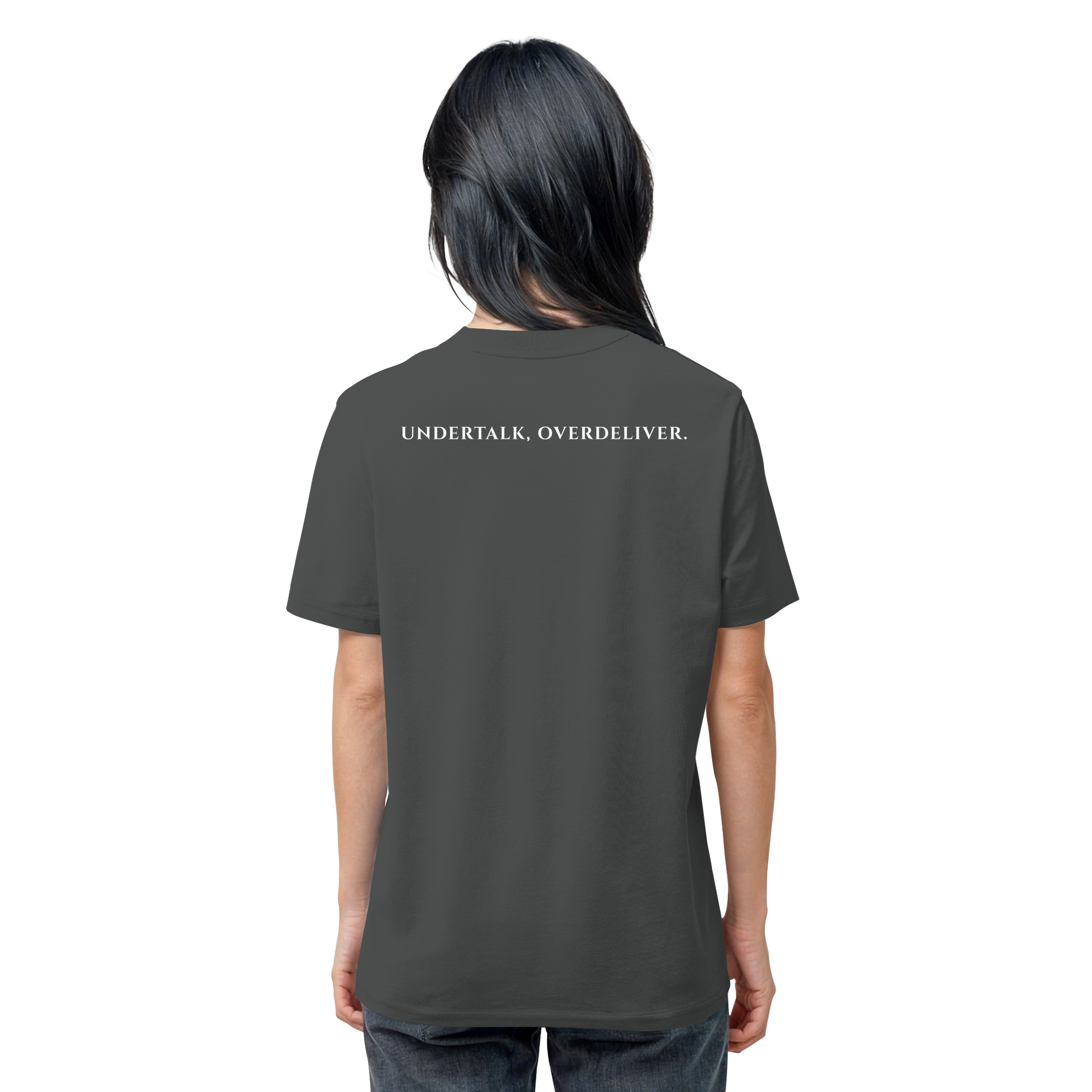 LPire statement tee – Undertalk Overdeliver back print.
