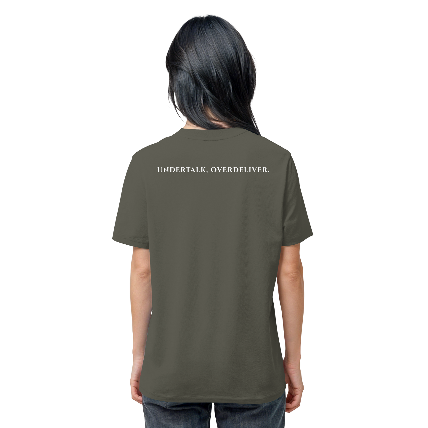 LPire statement tee – Undertalk Overdeliver back print.
