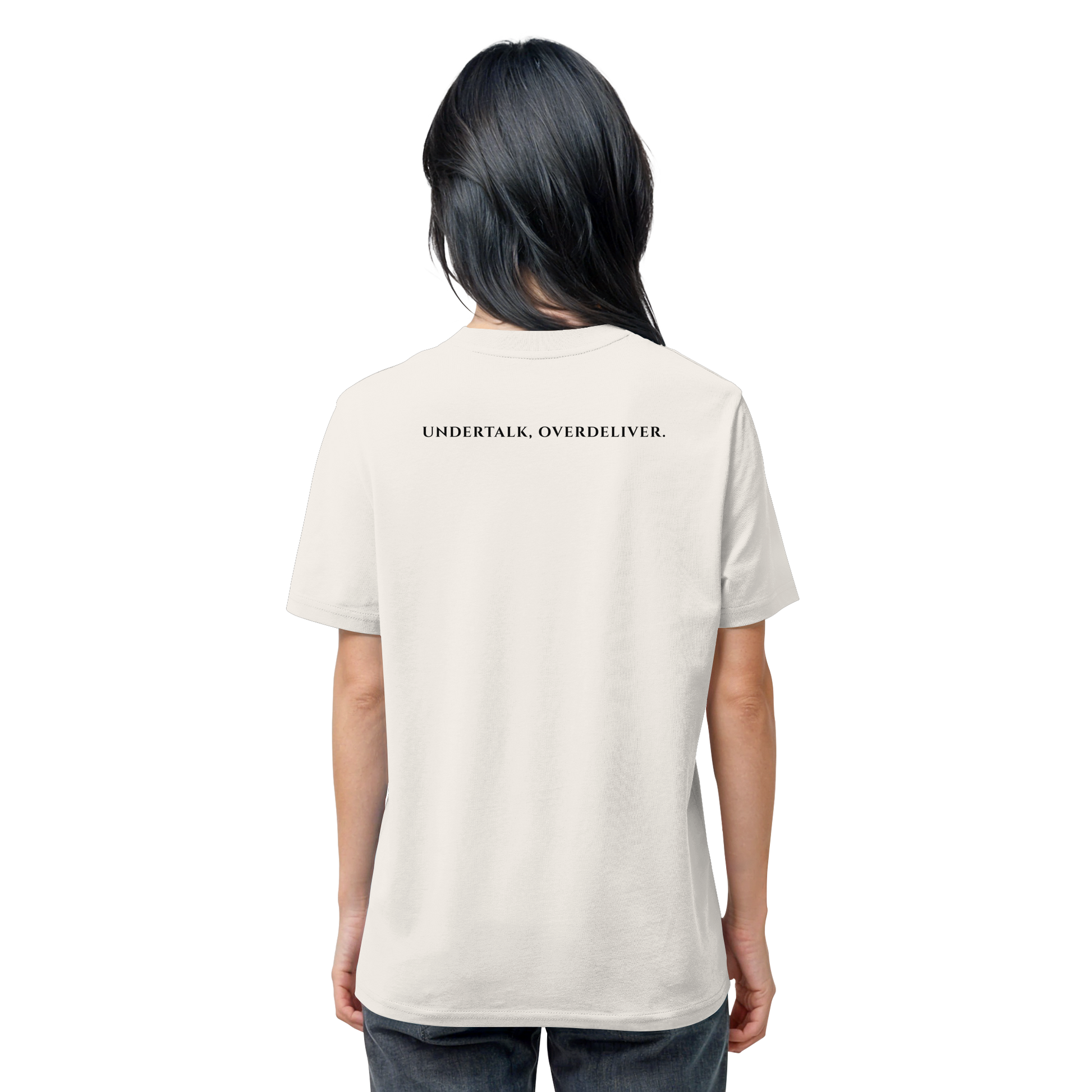 LPire statement tee – Undertalk Overdeliver back print.
