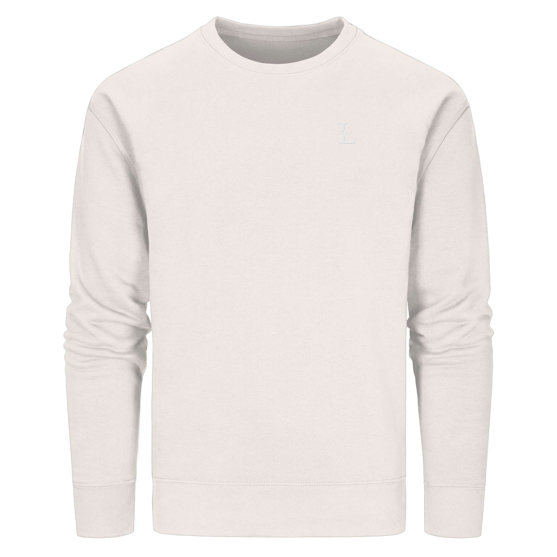 L Pire signature sweatshirt with subtle tone-on-tone embroidery.
