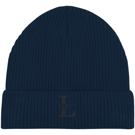 L-PIRE signature beanie with tone-on-tone embroidery.
