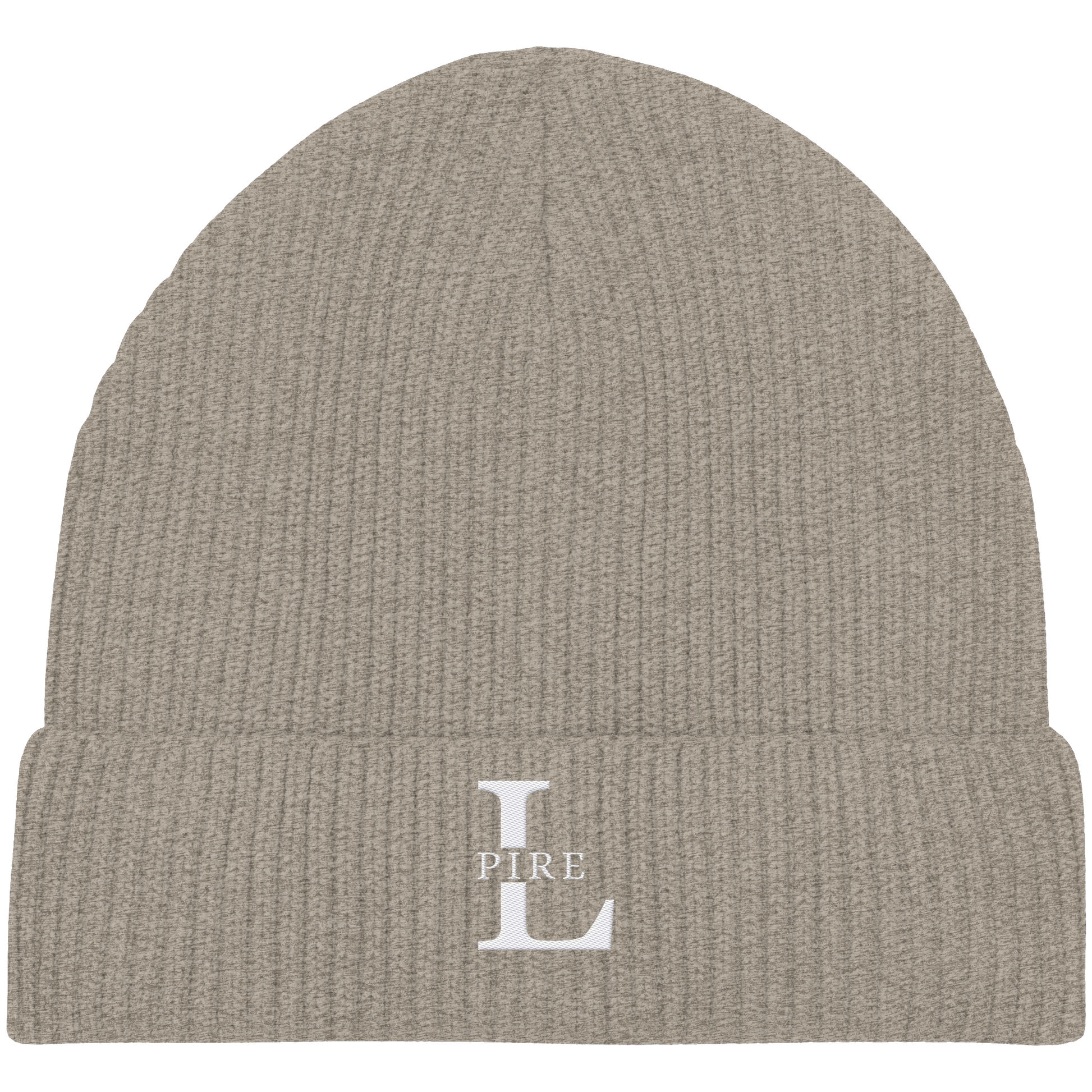 L-PIRE signature beanie with tone-on-tone embroidery.
