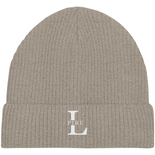 L-PIRE signature beanie with tone-on-tone embroidery.
