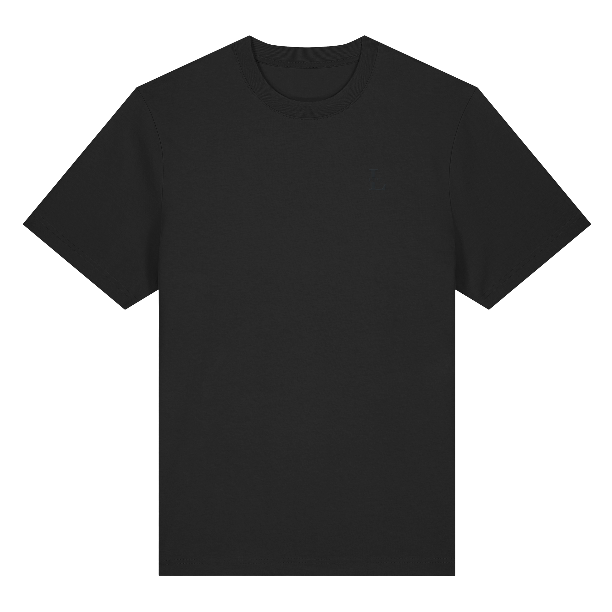 LPire tone-on-tone embroidery detail on signature tee.
