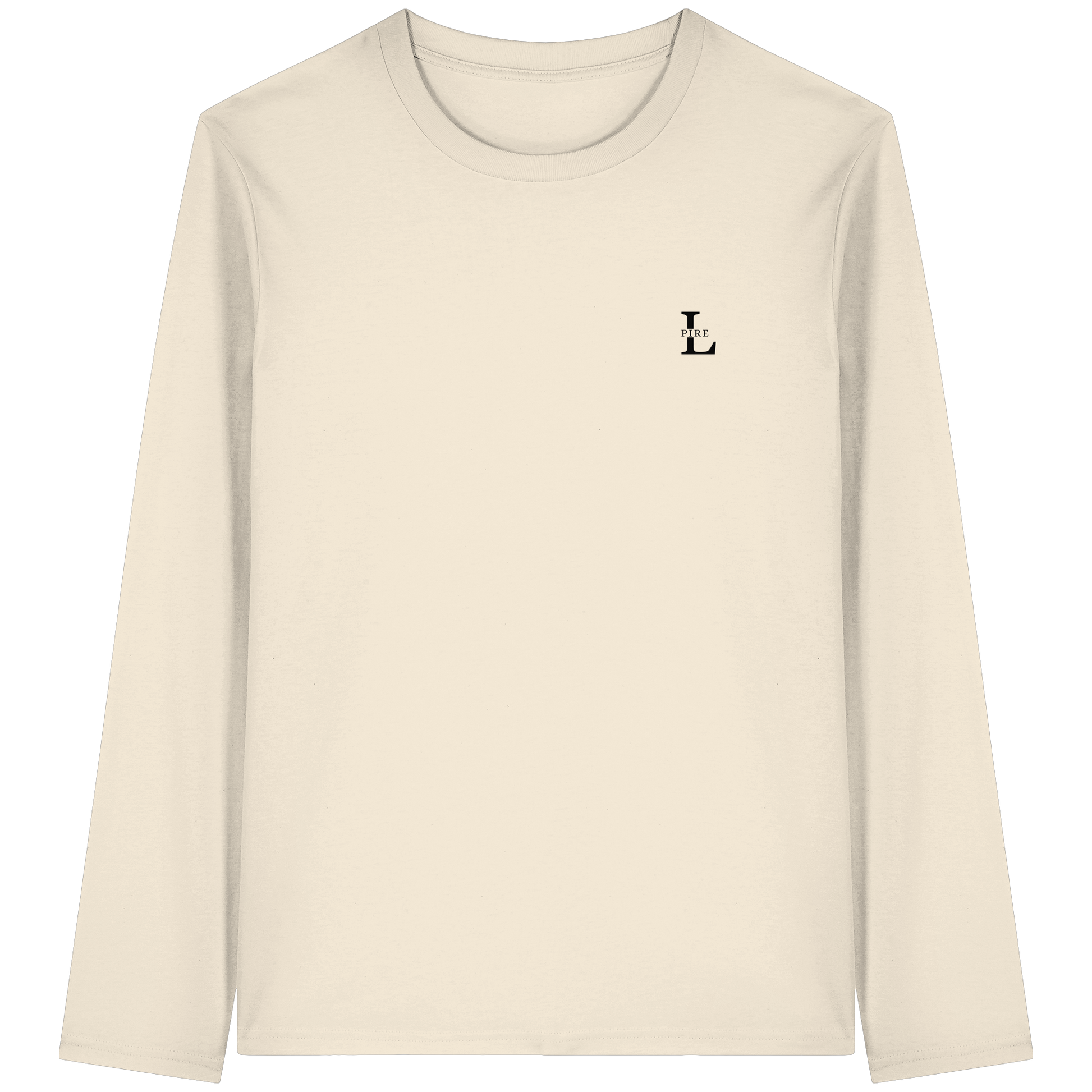L-PIRE sweatshirt with minimalist embroidered chest logo.
